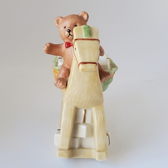 Mikasa Tealight Candle Holder Teddy Bear Rocking Horse Holiday Magic Christmas - Picture 6 of 11